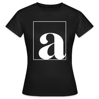 Letter alphabet a - Women's T-Shirt - black - Front - AI Model Female 172 dark (172cm)