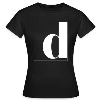 Lettre alphabet d - T-shirt Femme - noir - Devant - AI Model Female 172 dark (172cm)