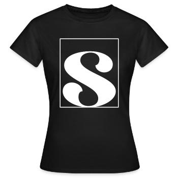 Lettre alphabet s - T-shirt Femme - noir - Devant - AI Model Female 172 dark (172cm)