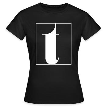 Lettre alphabet t - T-shirt Femme - noir - Devant - AI Model Female 172 dark (172cm)