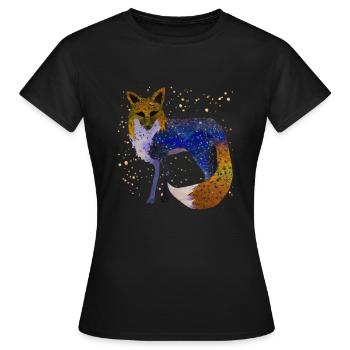 Fuchs bei Nacht - Frauen T-Shirt - Schwarz - Vorne - AI Model Female 172 dark (172cm)
