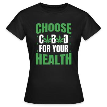 CHOOSE CBD FOR YOUR HEALTH - Women's T-Shirt - black - Front - AI Model Female 172 dark (172cm)