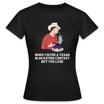 Essenswettbewerb Texas Design für stolze Texaner - Frauen T-Shirt - Schwarz - Vorne - AI Model Female 172 dark (172cm)