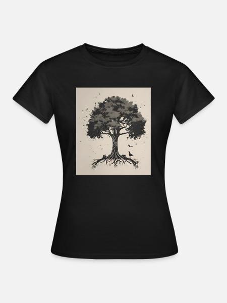 Baum des Lebens - Frauen T-Shirt - Schwarz