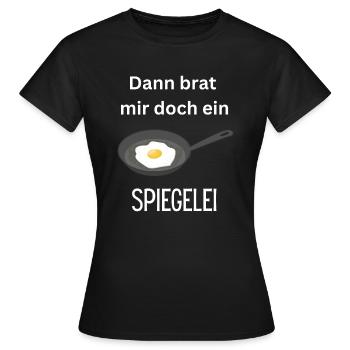Spiegelei braten - Frauen T-Shirt - Schwarz - Vorne - AI Model Female 172 dark (172cm)