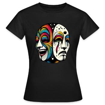 Mask - Frauen T-Shirt - Schwarz - Vorne - AI Model Female 172 dark (172cm)