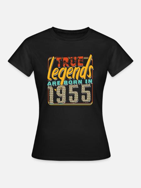 True legends are born in 1955 Vintage anniversaire - Dame-T-shirt - sort