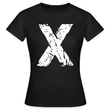 Buchstabe X Stencil Farbwechsel - Frauen T-Shirt - Schwarz - Vorne - AI Model Female 172 dark (172cm)