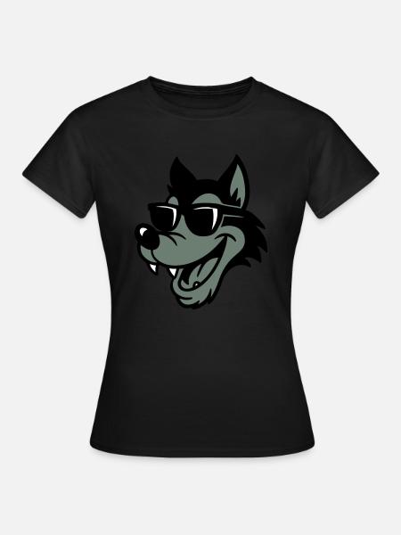 Wolf Comic - Dame-T-shirt - sort