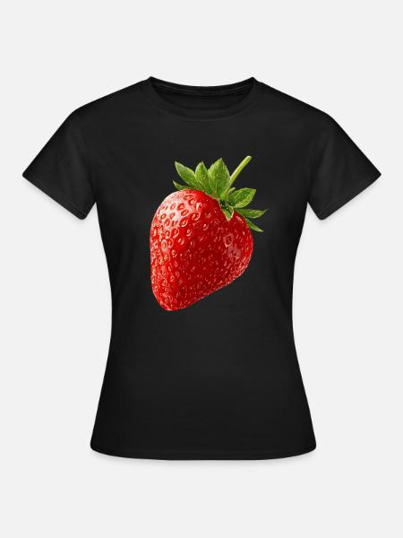 Erdbeere - Frauen T-Shirt - Schwarz