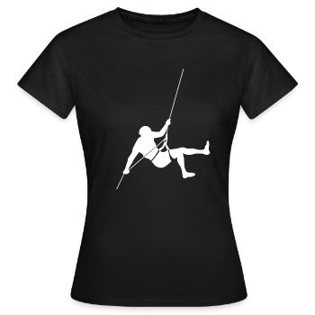 2 grimpeurs escalade de descente en rappel abseil - T-shirt Femme - noir - Devant - AI Model Female 172 dark (172cm)