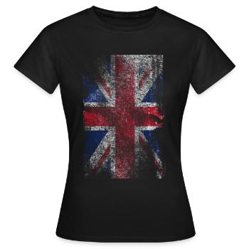 union jack - used look - Women's T-Shirt - black - Front - AI Model Female 172 dark (172cm)