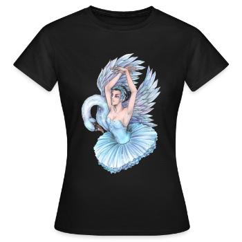 Ballett Tänzerin Schwanensee Schwan Tütü Tanzen - Frauen T-Shirt - Schwarz - Vorne - AI Model Female 172 dark (172cm)