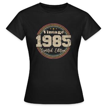 1985 Retro Vintage Geburtstag geboren in - 1985 - Frauen T-Shirt - Schwarz - Vorne - AI Model Female 172 dark (172cm)