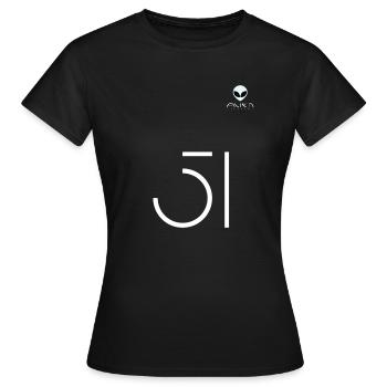 51 - Frauen T-Shirt - Schwarz - Vorne - AI Model Female 172 dark (172cm)