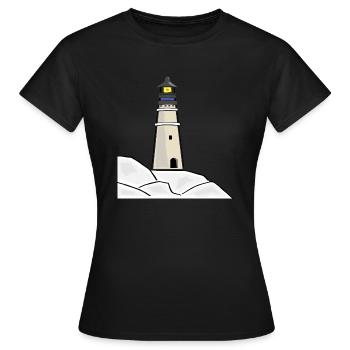 leuchtturm lighthouse coast kueste ocean sea meer2 - Frauen T-Shirt - Schwarz - Vorne - AI Model Female 172 dark (172cm)