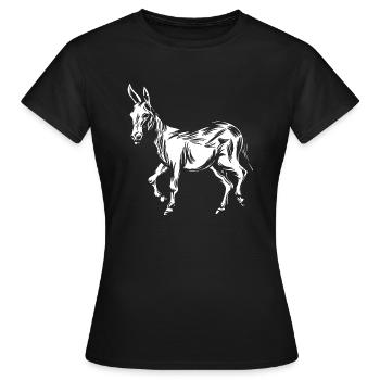 Esel Maultier - Frauen T-Shirt - Schwarz - Vorne - AI Model Female 172 dark (172cm)