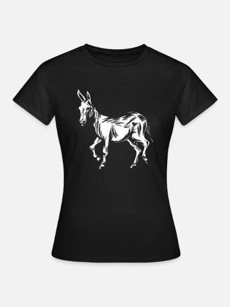 Esel Maultier - Frauen T-Shirt - Schwarz