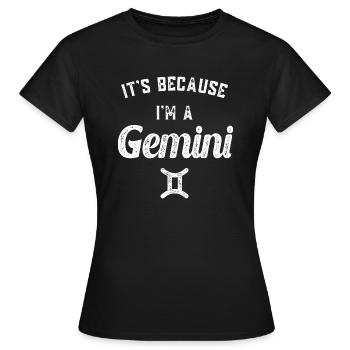 Sternzeichen Zwillinge - Frauen T-Shirt - Schwarz - Vorne - AI Model Female 172 dark (172cm)