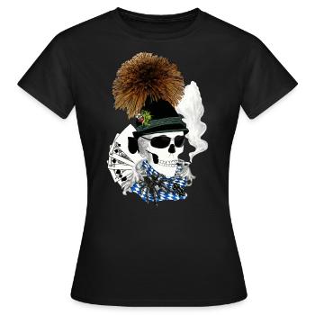 Bayern-skull - Frauen T-Shirt - Schwarz - Vorne - AI Model Female 172 dark (172cm)