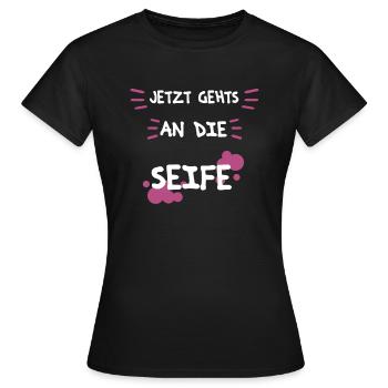 Seife machen - Seifen sieden - Frauen T-Shirt - Schwarz - Vorne - AI Model Female 172 dark (172cm)