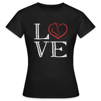 Horse Love Pferde Liebe Reiten Reitverein Horses - Frauen T-Shirt - Schwarz - Vorne - AI Model Female 172 dark (172cm)