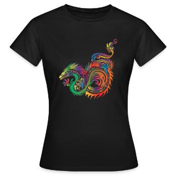rainbow sun clouds weather rainbow sun cloud53 - Women's T-Shirt - black - Front - AI Model Female 172 dark (172cm)