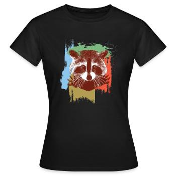 Waschbaer - Frauen T-Shirt - Schwarz - Vorne - AI Model Female 172 dark (172cm)