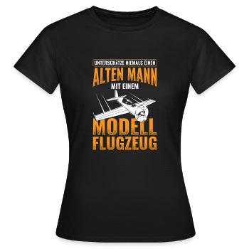 Modellflug - Frauen T-Shirt - Schwarz - Vorne - AI Model Female 172 dark (172cm)