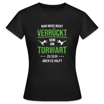Torwart Fußball - Frauen T-Shirt - Schwarz - Vorne - AI Model Female 172 dark (172cm)
