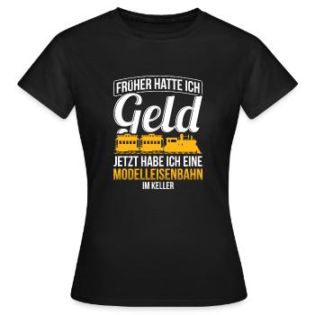 Modelleisenbahn - Frauen T-Shirt - Schwarz - Vorne - AI Model Female 172 dark (172cm)