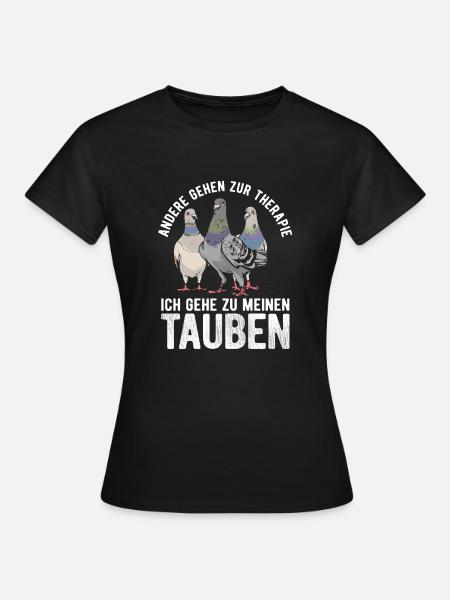 Taube Tauben Vogel - Frauen T-Shirt - Schwarz