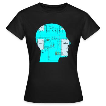 Elektrotechnik Schaltkreis - Frauen T-Shirt - Schwarz - Vorne - AI Model Female 172 dark (172cm)