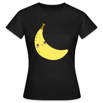 banane banana obst veggie gemuese fruits31 - Frauen T-Shirt - Schwarz - Vorne - AI Model Female 172 dark (172cm)