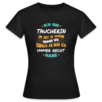 Tauchen - Ich bin Taucherin - Frauen T-Shirt - Schwarz - Vorne - AI Model Female 172 dark (172cm)