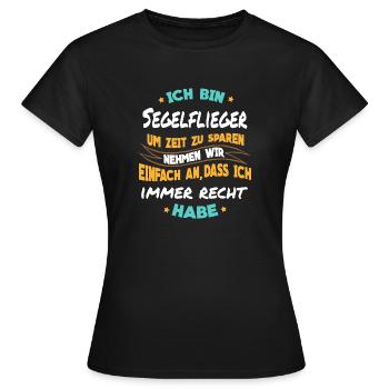 Segelfliegen - Ich bin Segelflieger - Frauen T-Shirt - Schwarz - Vorne - AI Model Female 172 dark (172cm)