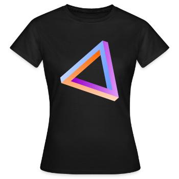 Illusion d'optique triangle impossible - T-shirt Femme - noir - Devant - AI Model Female 172 dark (172cm)