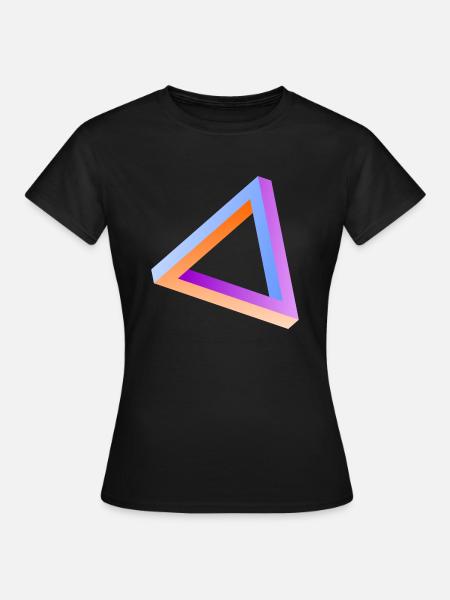 Unmögliches Dreieck optische Täuschung - Frauen T-Shirt - Schwarz