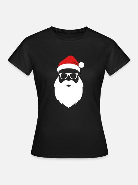 Weihnachtsmann Bart Nikolaus Weihnachten - Frauen T-Shirt - Schwarz