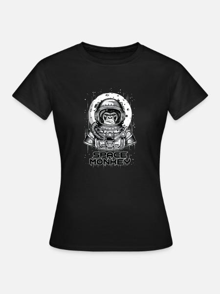 SPACE MONKEY - Frauen T-Shirt - Schwarz