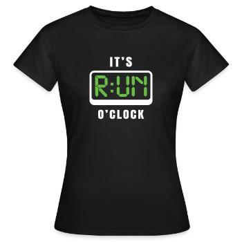 ITS RUN O CLOCK - T-shirt Femme - noir - Devant - AI Model Female 172 dark (172cm)