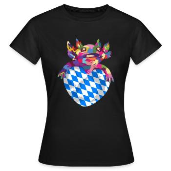 Drapeau bavarois d’occasion Look Drapeau bavarois Vintage - T-shirt Femme - noir - Devant - AI Model Female 172 dark (172cm)
