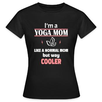 Coole Yoga-Mama - Frauen T-Shirt - Schwarz - Vorne - AI Model Female 172 dark (172cm)