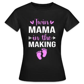 Twin Mom Twins Maman Cadeau - T-shirt Femme - noir - Devant - AI Model Female 172 dark (172cm)