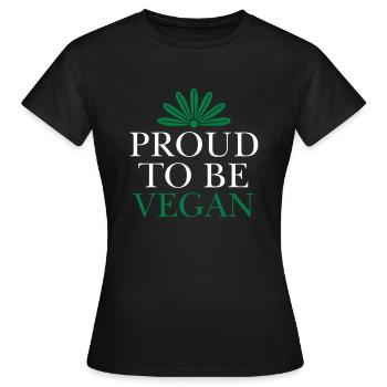 Fier Vegan véganes Veggie - T-shirt Femme - noir - Devant - AI Model Female 172 dark (172cm)