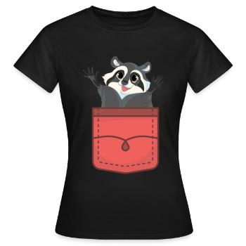 Ratons laveurs cadeau raton laveur - T-shirt Femme - noir - Devant - AI Model Female 172 dark (172cm)