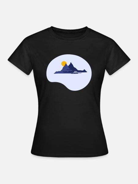 Die Sonne hinter Bergen - Frauen T-Shirt - Schwarz