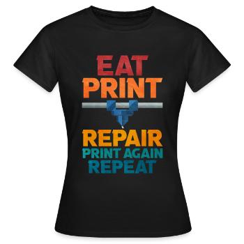 3D Printing - Women's T-Shirt - black - Front - AI Model Female 172 dark (172cm)