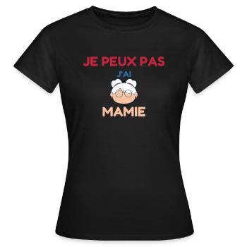 Je peux pas j'ai mamie - T-shirt Femme - noir - Devant - AI Model Female 172 dark (172cm)