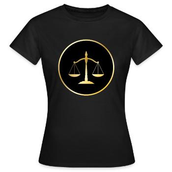 rechtsanwalt anwalt lawyer judge richter law justi - Frauen T-Shirt - Schwarz - Vorne - AI Model Female 172 dark (172cm)